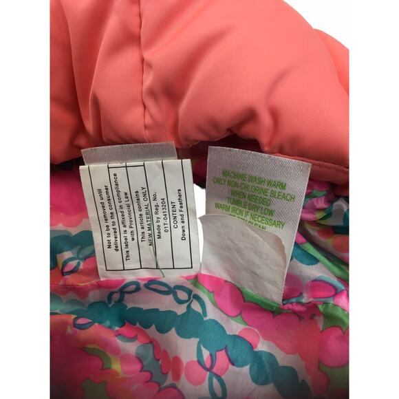 Lilly Pulitzer Isabelle Puffer Vest Size XXS Pink/Orange Women’s Girl’s - Picture 10 of 16